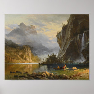 Poster Albert Bierstadt - Indiens pêche à la traîne