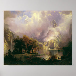 Poster Albert Bierstadt - Paysage des Rocheuses