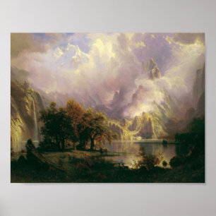 Poster Albert Bierstadt - Paysage des Rocheuses