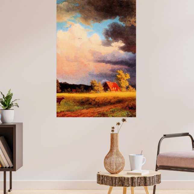 Poster Albert Bierstadt peinture, Paysage bavarois (Salon 3)