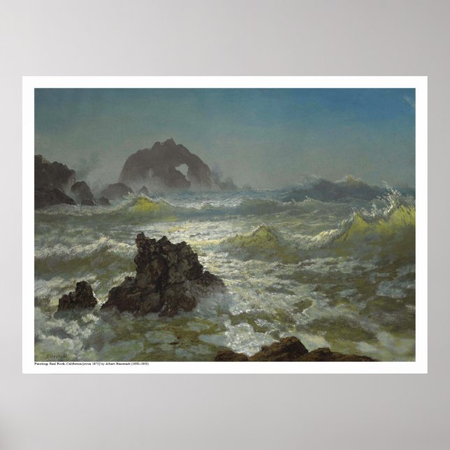Poster Albert Bierstadt-Seal Rock, Californie (Devant)