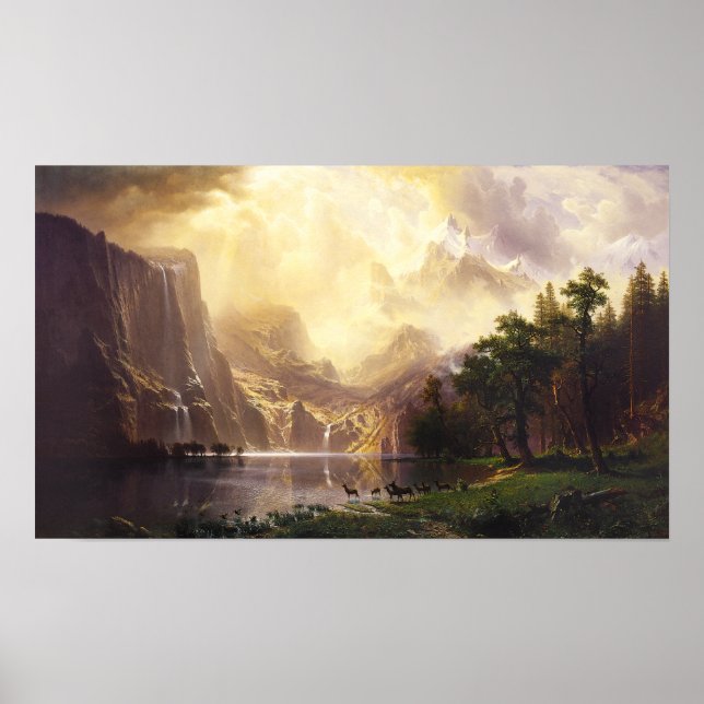 Poster Albert Bierstadt Sur L'Affiche Des Montagnes (Devant)