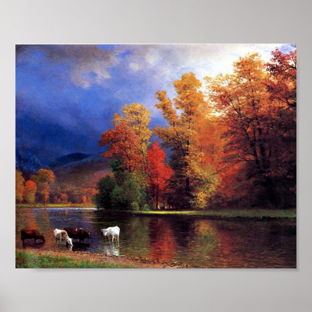 Poster Albert Bierstadt - Sur le Saco (Devant)