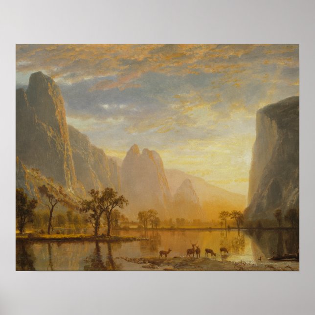 Poster Albert Bierstadt - Vallée du Yosemite (Devant)