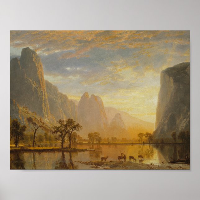 Poster Albert Bierstadt - Vallée du Yosemite (Devant)