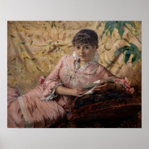 Poster Albert Edelfelt - La Parisienne lisant