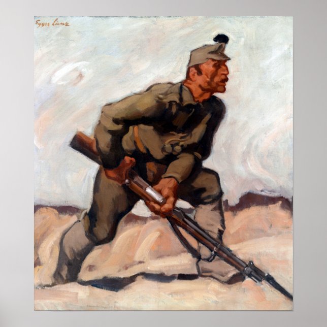 Poster Albin Egger-Lienz Kaiserschützen Dolomitenwacht (Devant)