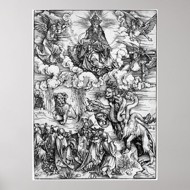 Poster Albrecht Durer Engraving Sea Monster (Devant)
