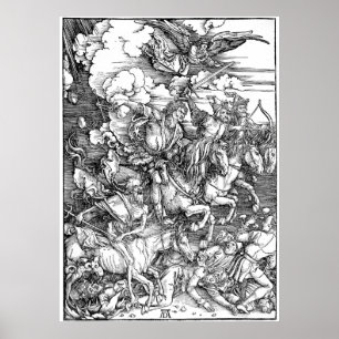 Poster Albrecht Durer Les quatre cavaliers de l'Apocalyps