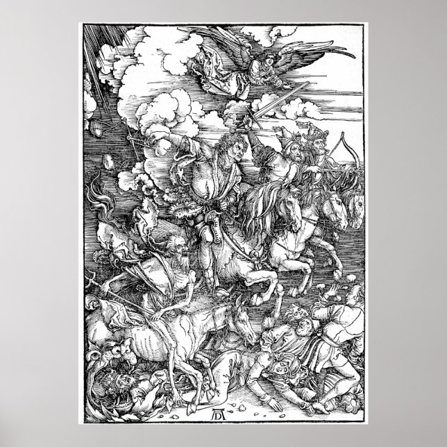 Poster Albrecht Durer Les quatre cavaliers de l'Apocalyps (Devant)