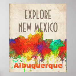 Poster Albuquerque New Mexico Skyline SG