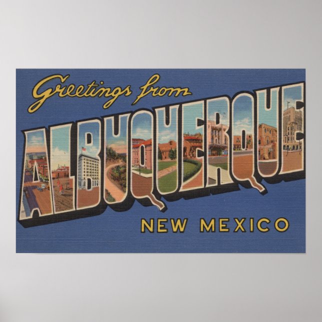 Poster Albuquerque, Nouveau-Mexique - Scènes de grandes l (Devant)