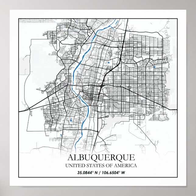 Poster Albuquerque Nouveau-Mexique Texas USA Travel City  (Devant)