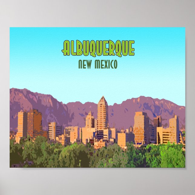 Poster Albuquerque Nouveau-Mexique Vintage (Devant)