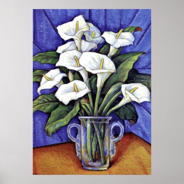 Poster Alcatraces, peinture florale d'art (Devant)