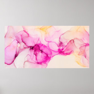 Poster Alcool encre texture marine. L'art contemporain.