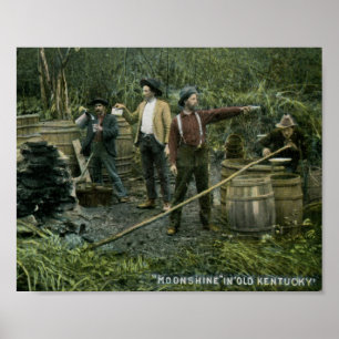 Poster Alcool illégal toujours dans le vieux cru 1908 du