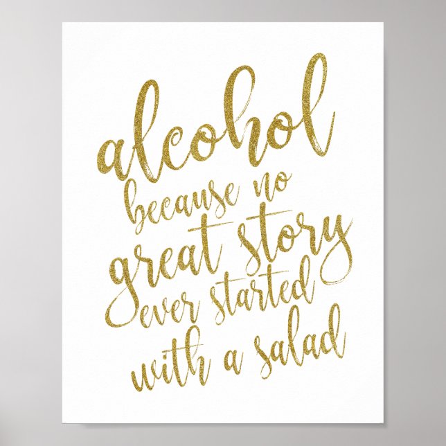 Poster Alcool parce qu'aucune grande histoire 8x10 Mariag (Devant)