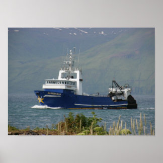 Poster Aldebaran, chalutier de pêche dans havre hollandai