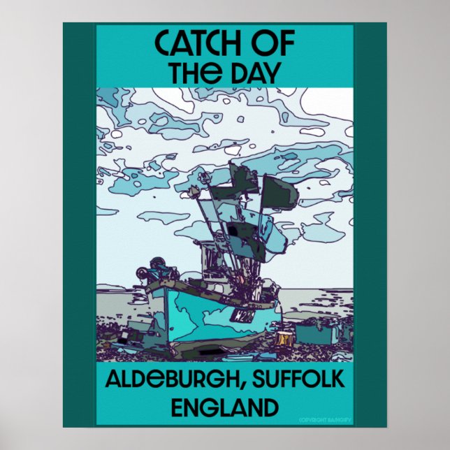 Poster Alderburgh Suffolk Beach (Devant)