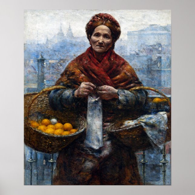 Poster Aleksander Gierymski Femme juive vendant des orang (Devant)