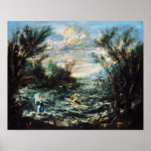Poster Alessandro Magnasco Christ à la mer de Galilée (Devant)