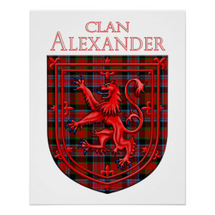 Poster Alexander Tartan Plaid Écossais Lion Rampant