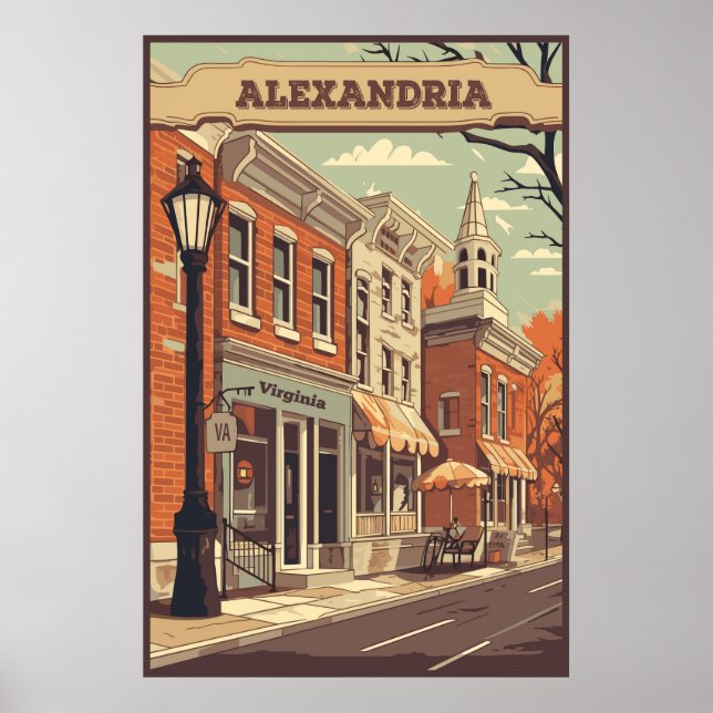 Poster Alexandria, Virginie, USA, Voyage (Devant)