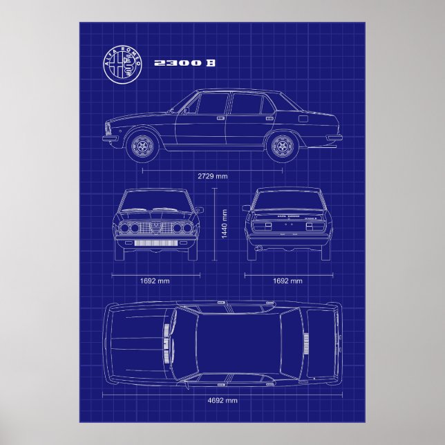Poster Alfa Romeo 2300 (Devant)