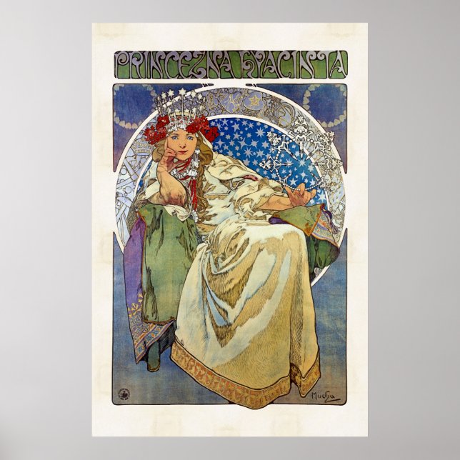Poster Alfons Mucha 1911 Princezna Hyacinta (Devant)