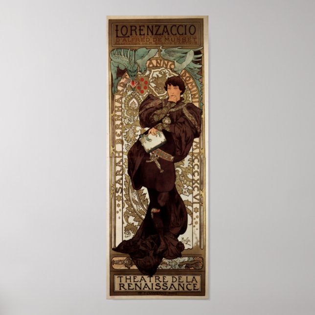 Poster Alfons Mucha Lorenzaccio (Devant)