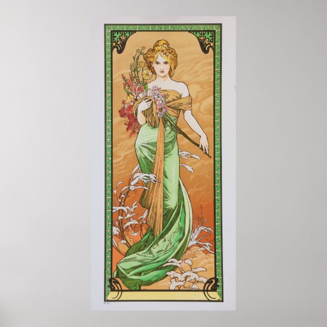 Poster Alfons Mucha - Printemps 1900 (Devant)