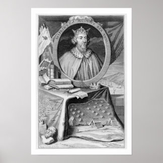 Poster Alfred le Grand (849-99) Roi de Wessex, gravé