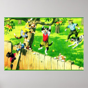 Poster Alfred Mainzer chats escalade un pommier