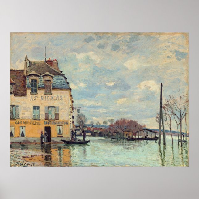 Poster Alfred Sisley - Inondation à Port-Marly 1872 (Devant)