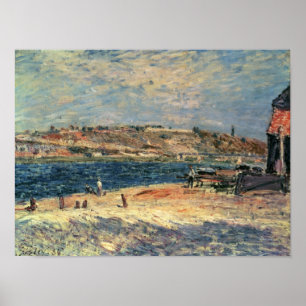 Poster Alfred Sisley   Les berges de la rivière à Saint-M