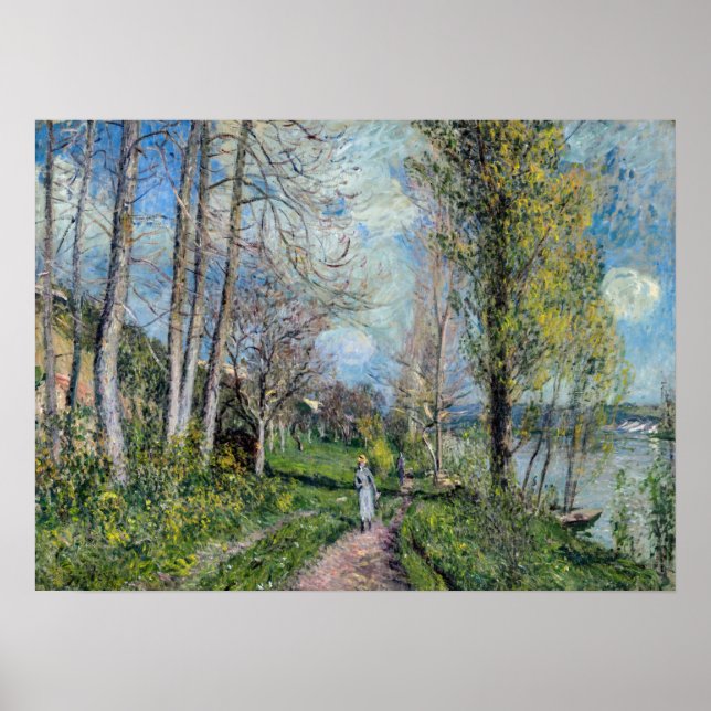 Poster Alfred Sisley - Les bords de Seine à By (Devant)