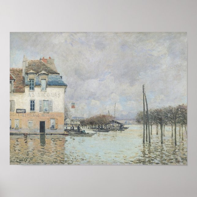 Poster Alfred Sisley | Les inondations à Port-Marly (Devant)
