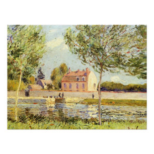 Poster Alfred Sisley Maisons sur les rives du Loing