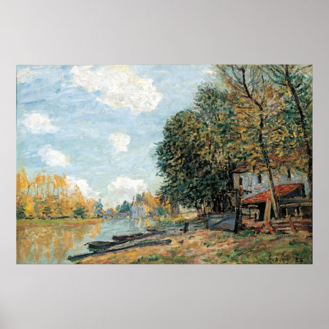 Poster Alfred Sisley Moret : Les rives du fleuve Loing (Devant)