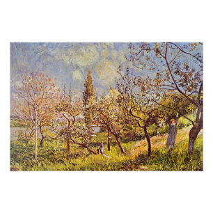 Poster Alfred Sisley Orchard au printemps