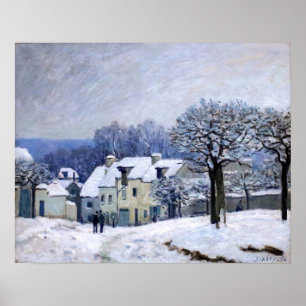 Poster Alfred Sisley - Place Chenil à Marly, Effet de nei