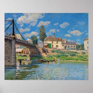 Poster Alfred Sisley - Pont à Villeneuve-la-Garenne