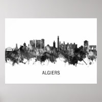 Alger Algérie Skyline BW