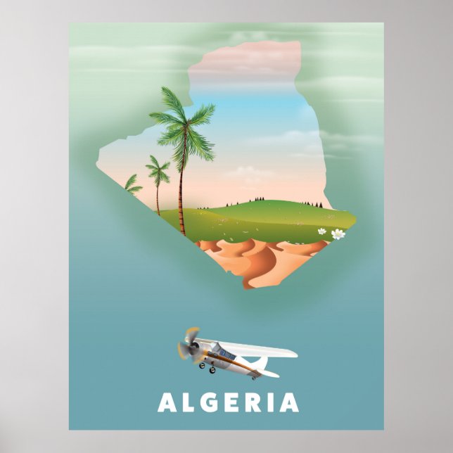 Poster Algérie Illustration de l'affiche de voyage. (Devant)