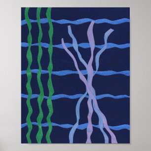 Poster Algues et corail dans l'océan Abstrait