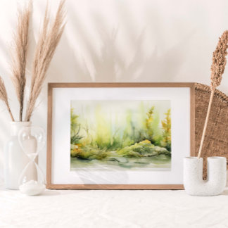 Poster Algues Kelp Garden Aquarelle Imprimer