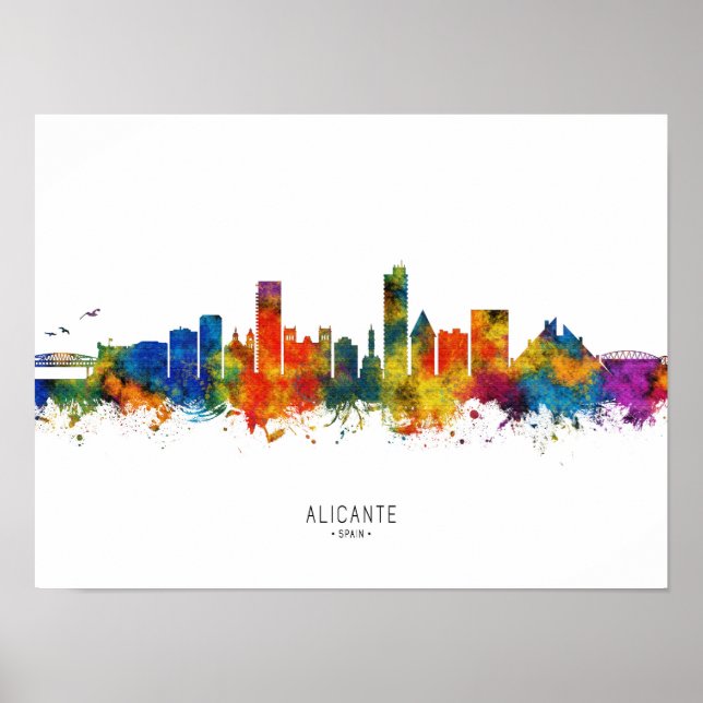 Poster Alicante Espagne Skyline (Devant)