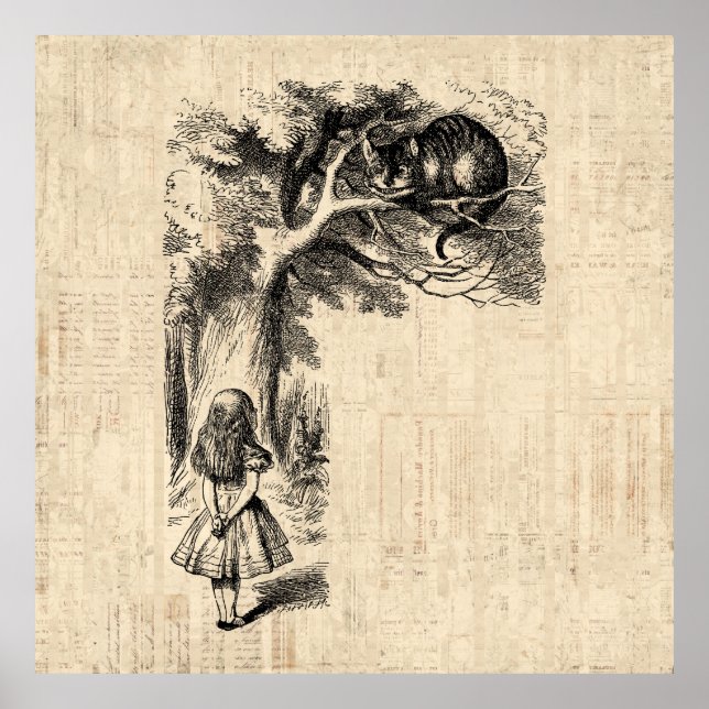 Poster Alice à Wonderland Alice and the Cheshire Cat (Devant)