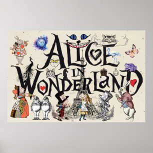 Poster Alice au pays des merveilles 1865